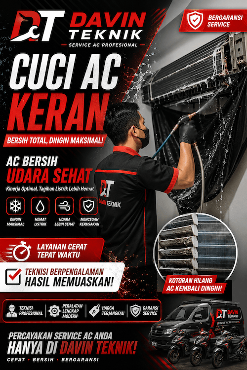 Promo Cuci AC Davin Teknik